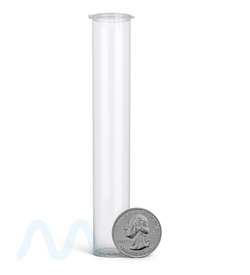 Child Resistant | King Size Pop Top Transparent Plastic USA Pre-Roll Tubes (Open) | 116mm - Clear - 1000 Count