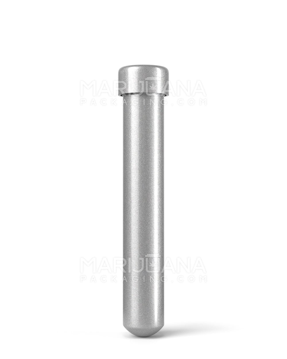 Child Resistant King Size Push Down and Turn Screw On Opaque Aluminum Metal Pre-Roll Tubes | 110mm - Silver | Sample