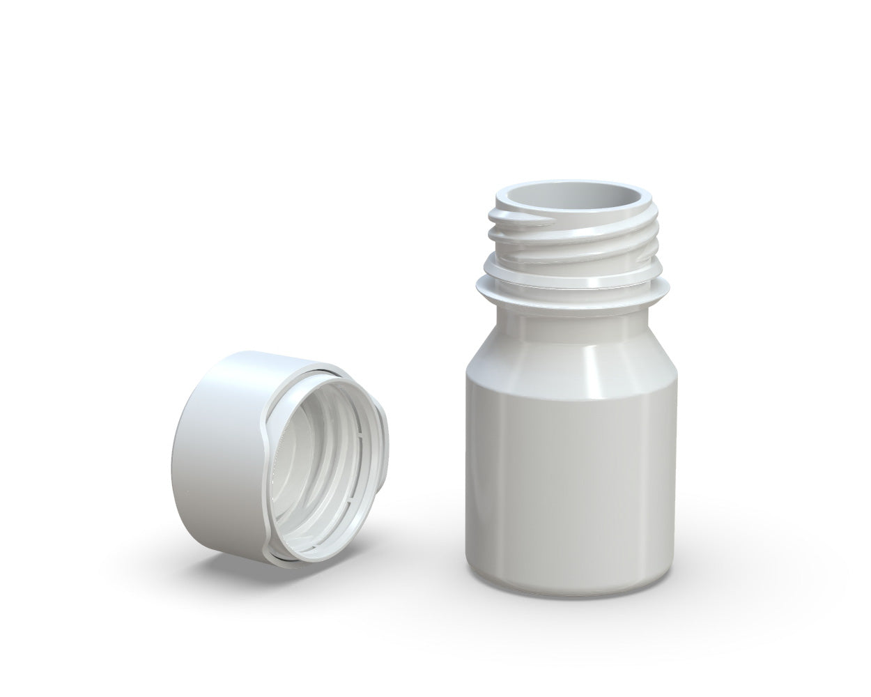 CHUBBY GORILLA | Child Resistant Stubby Aviator Shot Bottles White | 30mL - w/ White Lid - 800 Count