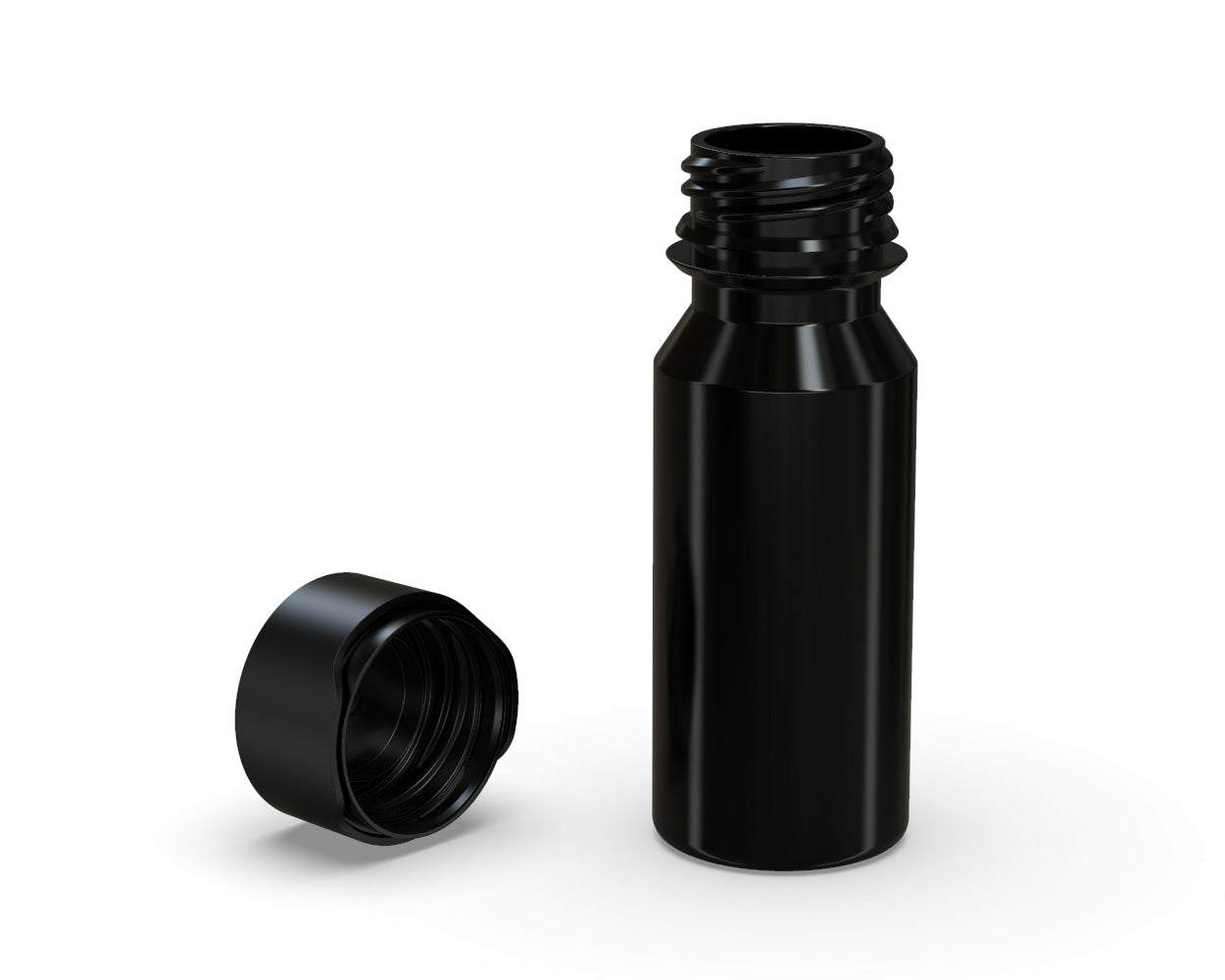 CHUBBY GORILLA | Child Resistant Aviator Shot Bottles Black | 60mL - w/ Black Lid - 500 Count