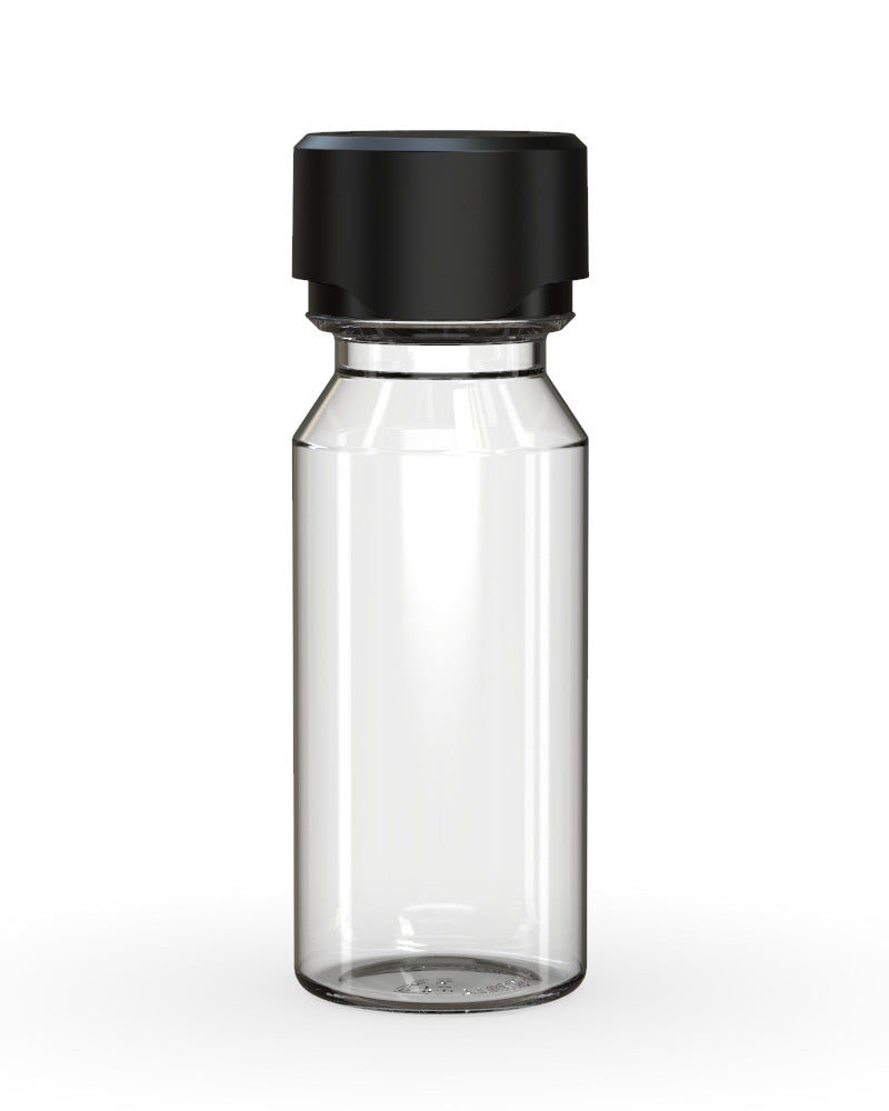 CHUBBY GORILLA | Child Resistant Aviator Shot Bottles Clear | 60mL - w/ Black Lid - 500 Count