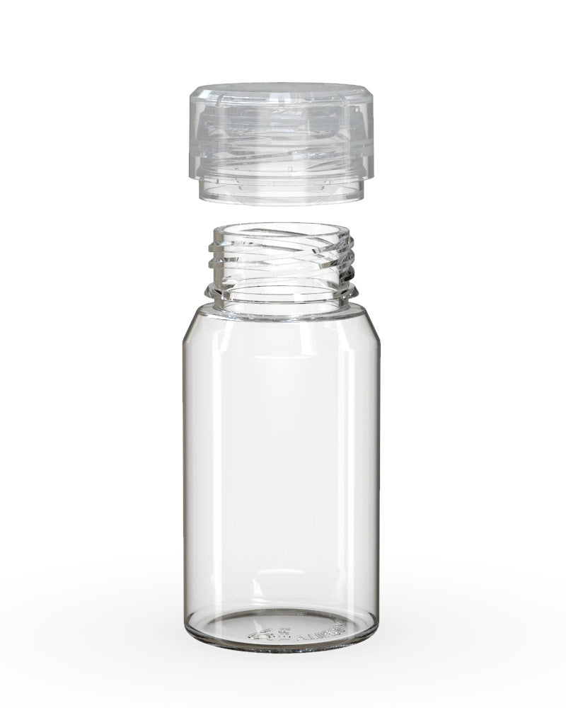 CHUBBY GORILLA | Child Resistant Mini Aviator Shot Bottles Clear | 60mL - w/ Clear Lid - 500 Count