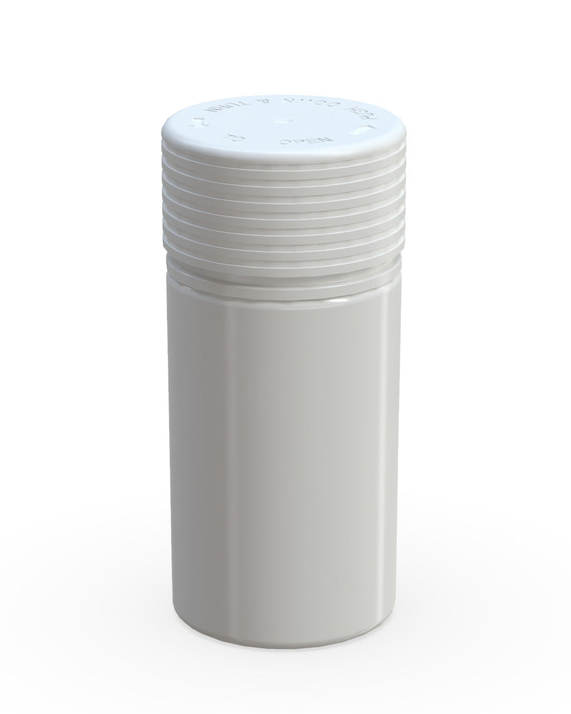 CHUBBY GORILLA | Child Resistant White Plastic Mini Spiral Jar w/ White Cap | 55mm - 1oz - 200 Count