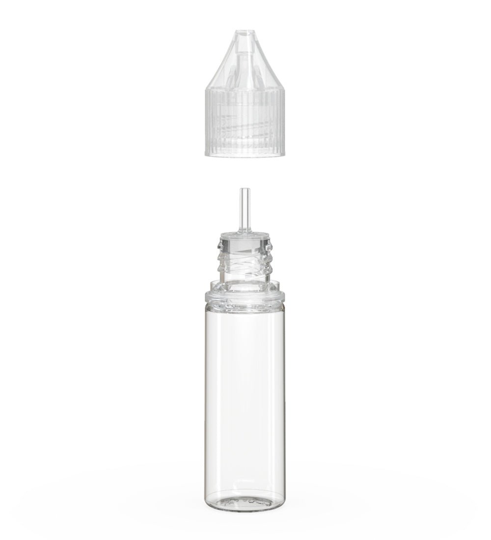 16.5mL Chubby Gorilla Clear Child Resistant PET Unicorn Dropper Bottles w/ Clear Closure 1000/Box - 2
