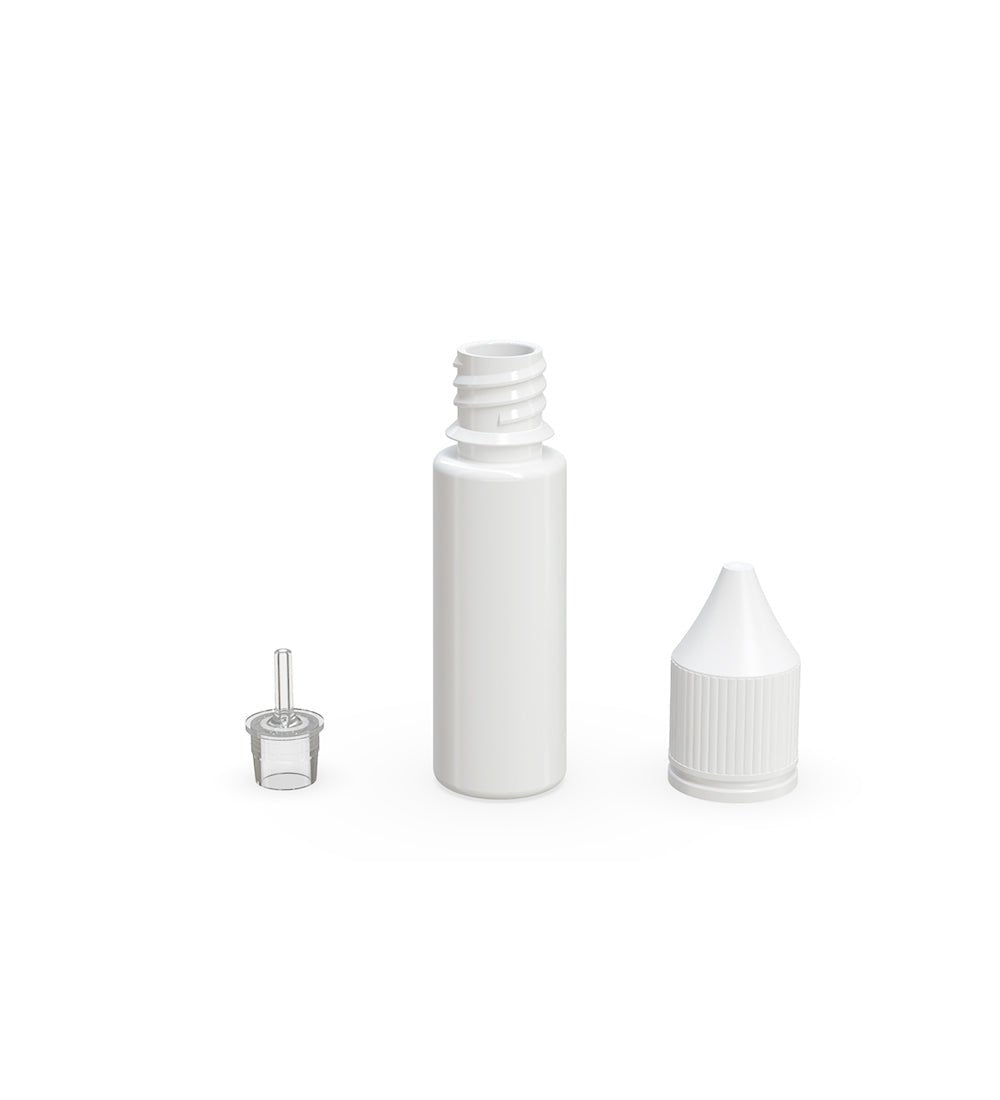 16.5mL Chubby Gorilla White Child Resistant PET Unicorn Dropper Bottles w/ White Closure 1000/Box - 3