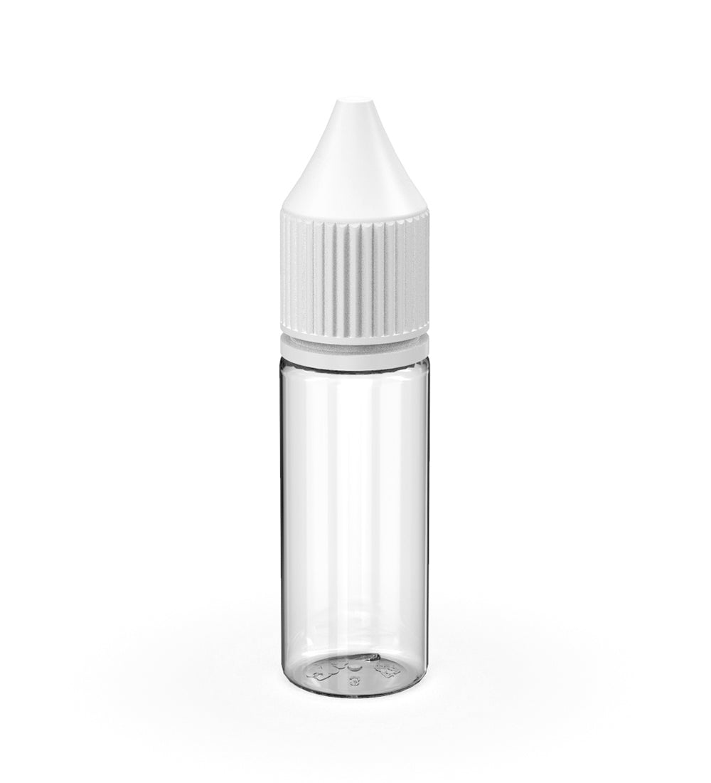 CHUBBY GORILLA Child Resistant Unicorn V3 PET Dropper Bottles Clear | 15mL - w/ White Reducer | Sample