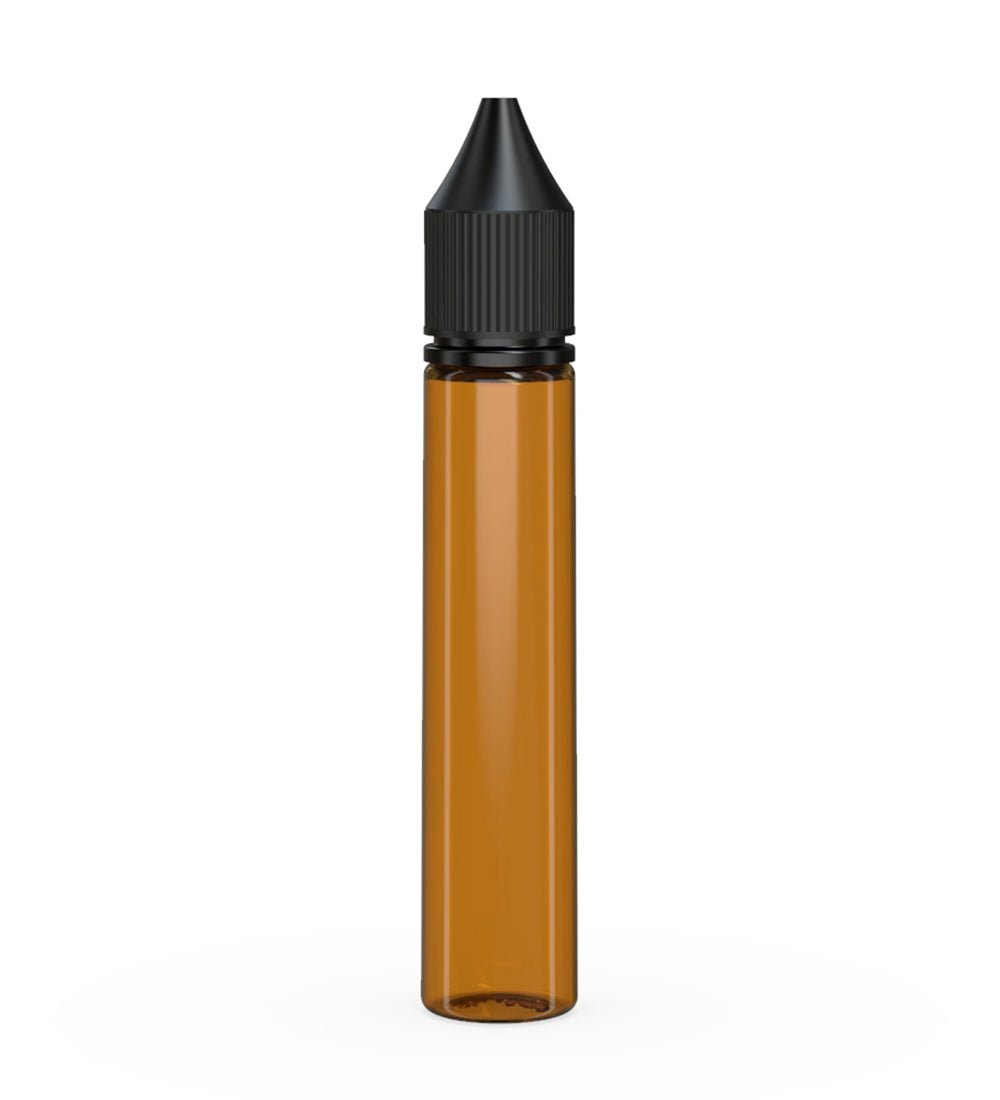 CHUBBY GORILLA Child Resistant Unicorn V3 PET Dropper Bottles w/ Black Lid | 30mL - Amber | Sample