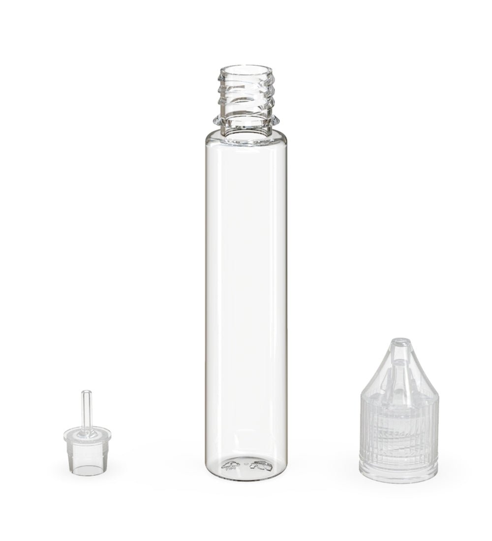 30mL Chubby Gorilla Clear Child Resistant PET Unicorn Dropper Bottles w/ Clear Closure 1000/Box - 4