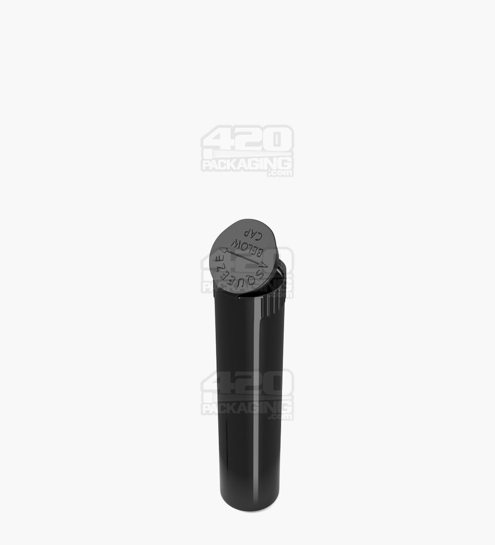 Child Resistant | Pop Top Opaque Plastic Pre-Roll Tubes | 80mm - Black - 1000 Count