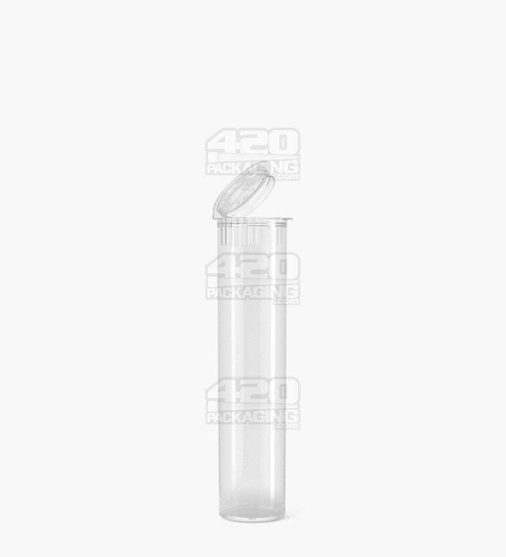 80mm Child Resistant Pop Top Clear Plastic Pre-Roll Tubes 1000/Box - 1