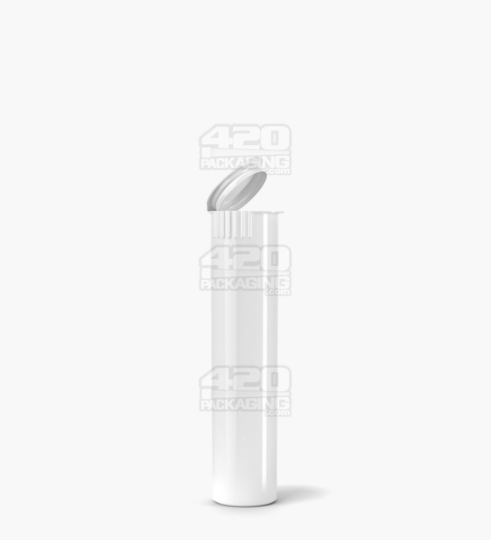 Child Resistant | Pop Top Opaque Plastic Pre-Roll Tubes | 80mm - White - 1000 Count