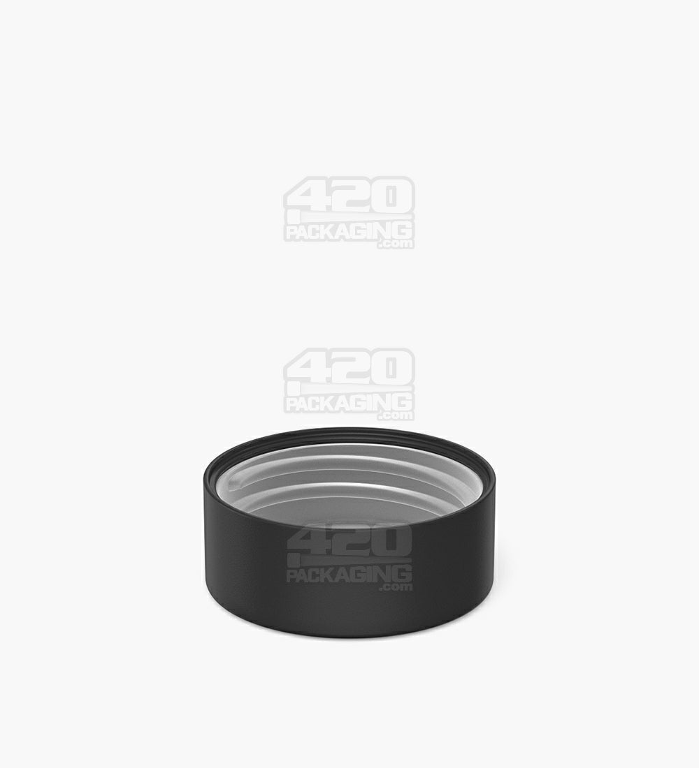 Child Resistant | Smooth Push Down & Turn Plastic PCR Caps w/ Foil & Heat Liner | 38mm - Matte Black - 320 Count