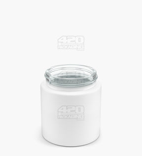 50mm Straight Sided Matte White 3oz Glass Jar 100/Box - 2