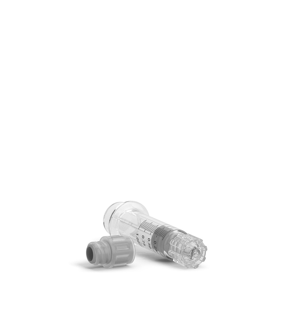 Luer Lock | Glass Dab Applicator Syringes | 1mL - 0.25mL Increments - 100 Count
