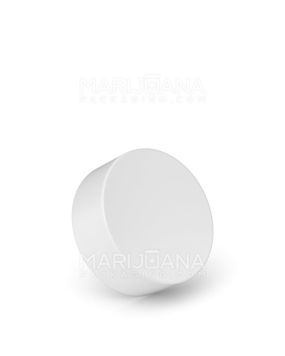 Child Resistant Smooth Push Down & Turn Plastic Caps w/ Foil Liner | 38mm - Matte White | Sample