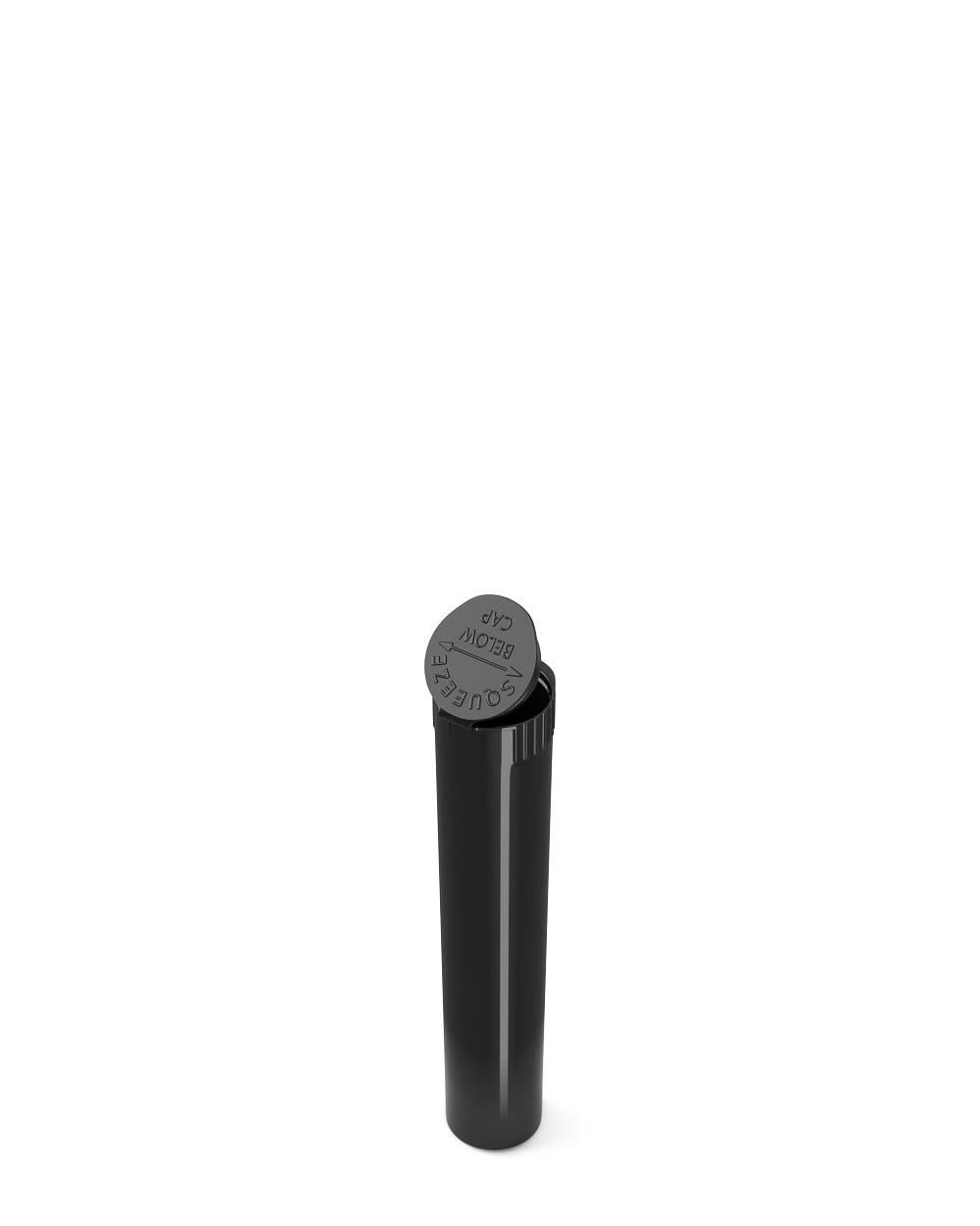 Child Resistant | Pop Top Plastic Opaque Pre-Roll Tubes | 70mm - Black - 1000 Count