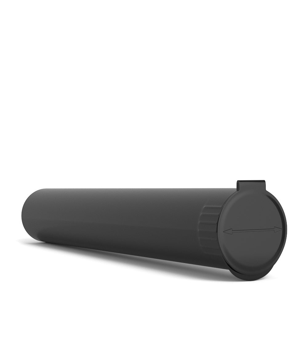 Child Resistant | King Size Pop Top Opaque Plastic USA Pre-Roll Tubes (Open) | 116mm - Black - 1000 Count