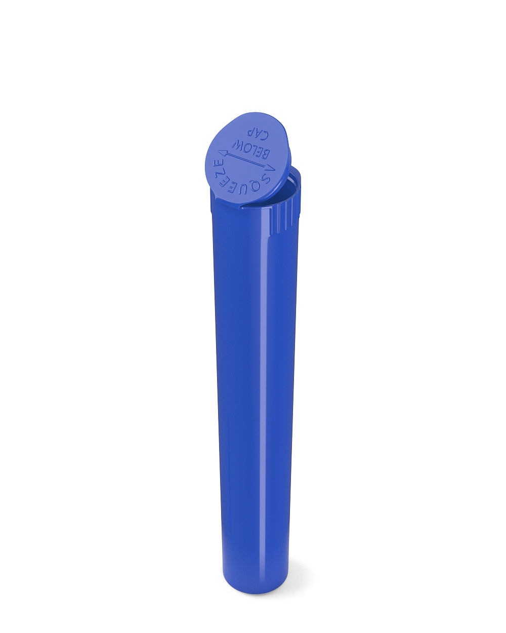 Child Resistant | King Size Pop Top Opaque Plastic Pre-Roll Tubes | 116mm - Blue - 1000 Count
