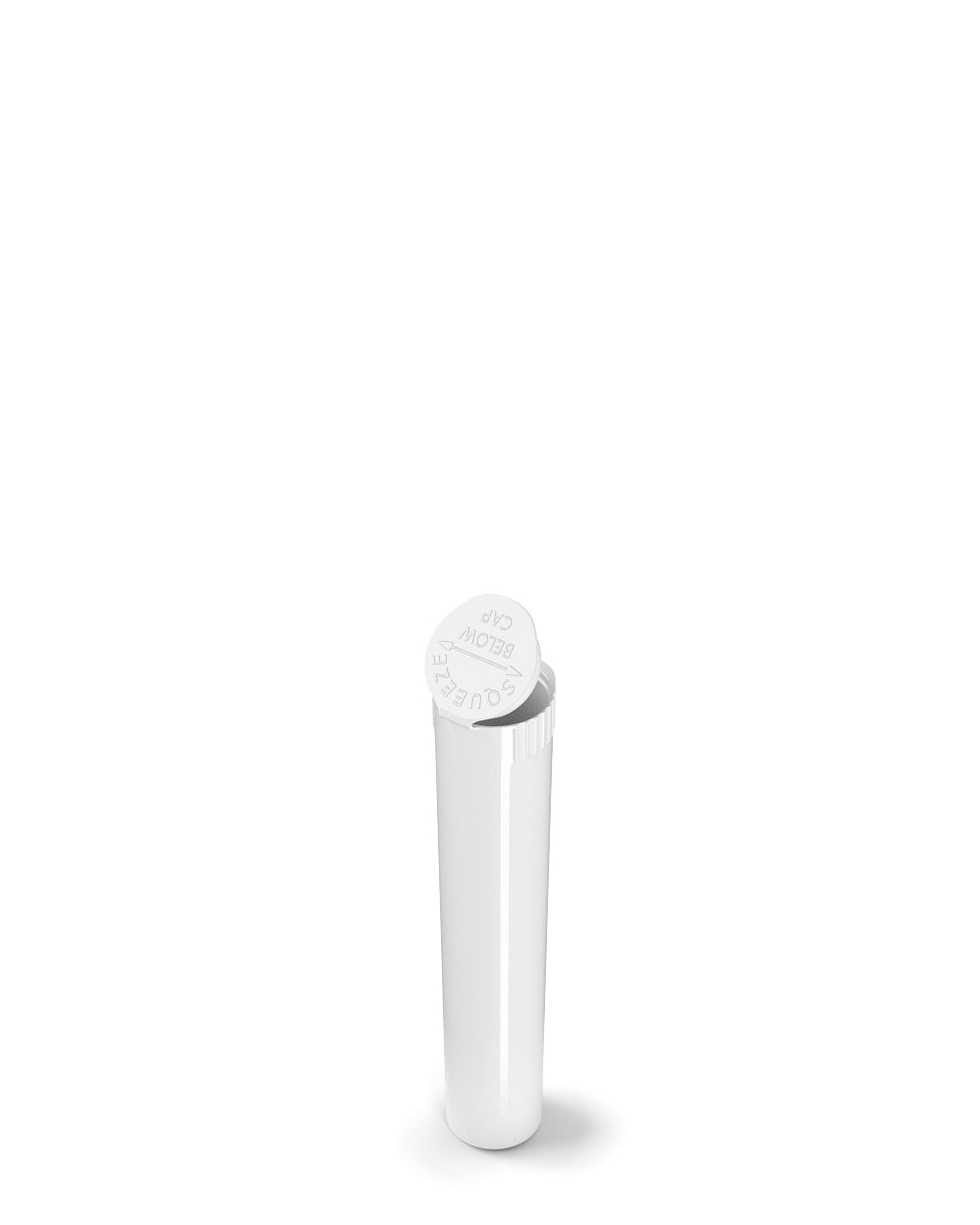Child Resistant | Pop Top Opaque Plastic Pre-Roll Tubes | 70mm - White - 1000 Count