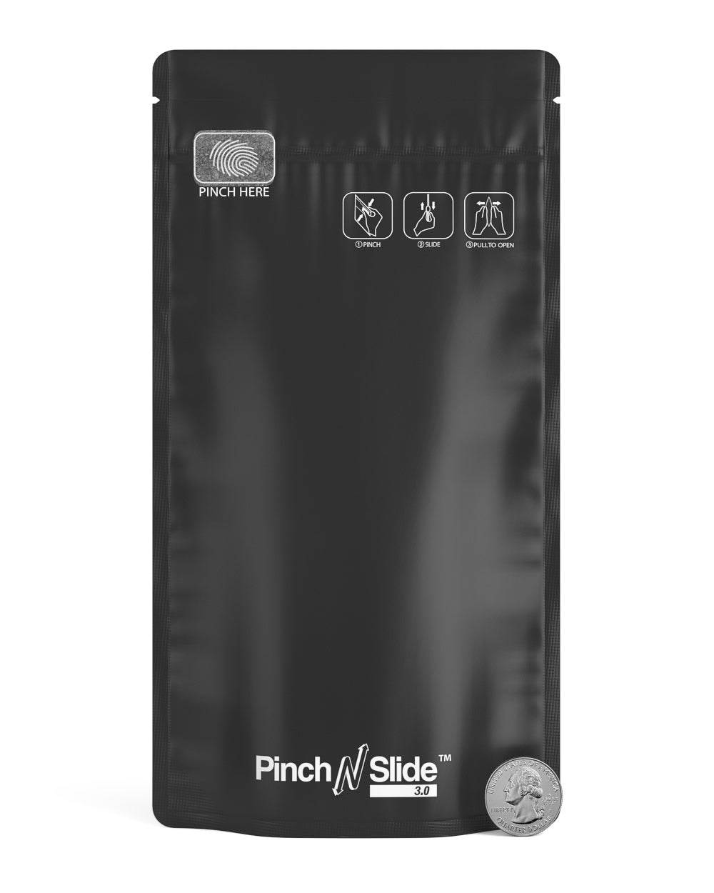 Child Resistant & Tamper Evident | Pinch N Slide 3.0 Matte Black Vista Mylar Bags | 5in x 8.8in - 14g - 250 Count