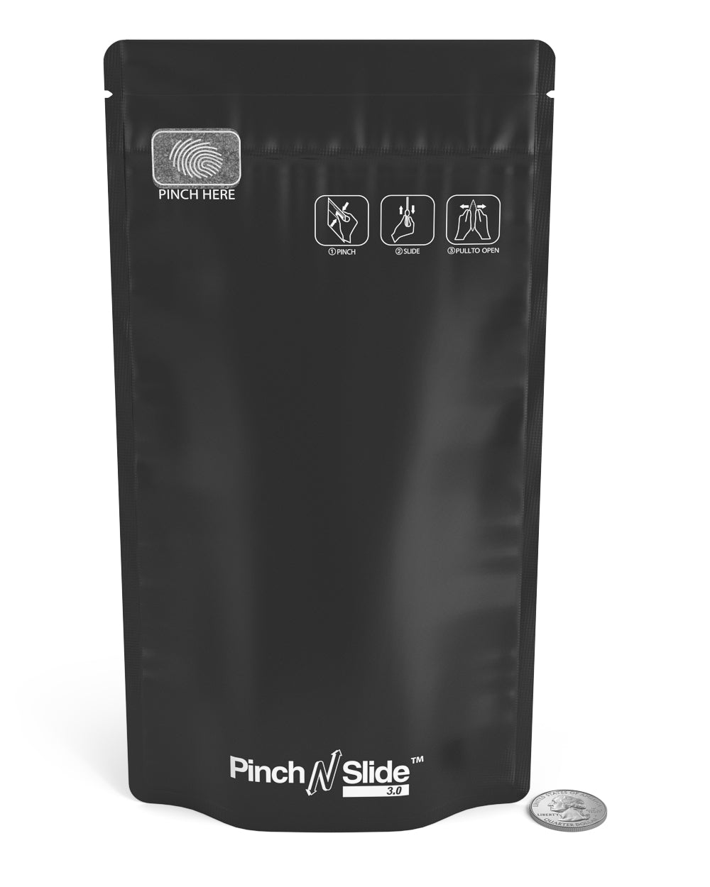 Child Resistant & Tamper Evident | Pinch N Slide 3.0 Matte Black Vista Mylar Bags | 5in x 8.8in - 14g - 250 Count