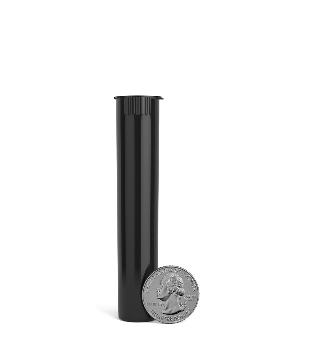 Child Resistant | Pop Top Opaque Plastic PCR Pre-Roll Tubes (Closed) | 95mm - Black - 1000 Count
