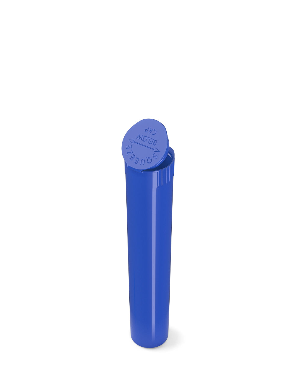 Child Resistant | Pop Top Opaque Plastic Pre-Roll Tubes | 95mm - Blue - 1000 Count