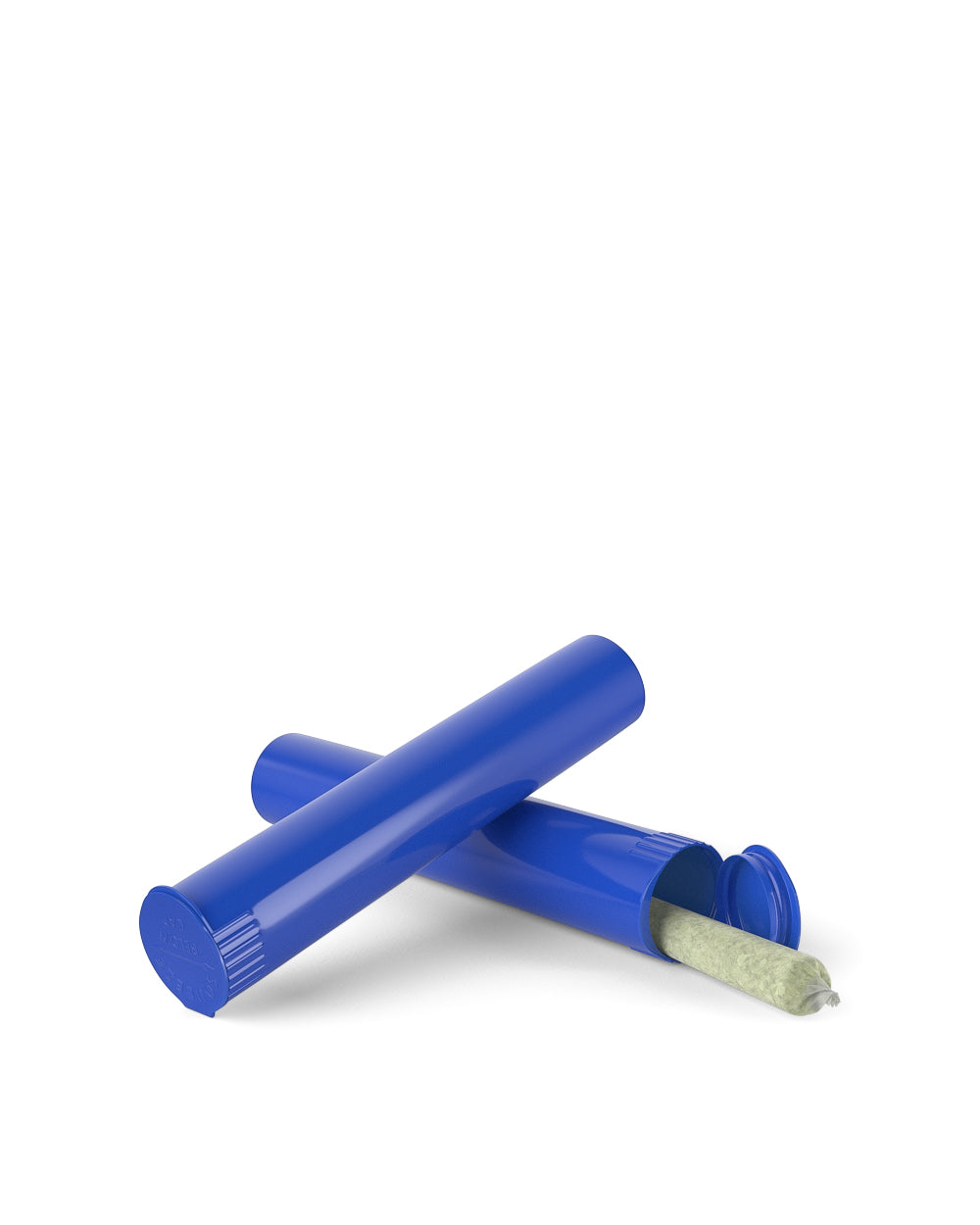 Child Resistant | Pop Top Opaque Plastic Pre-Roll Tubes | 95mm - Blue - 1000 Count