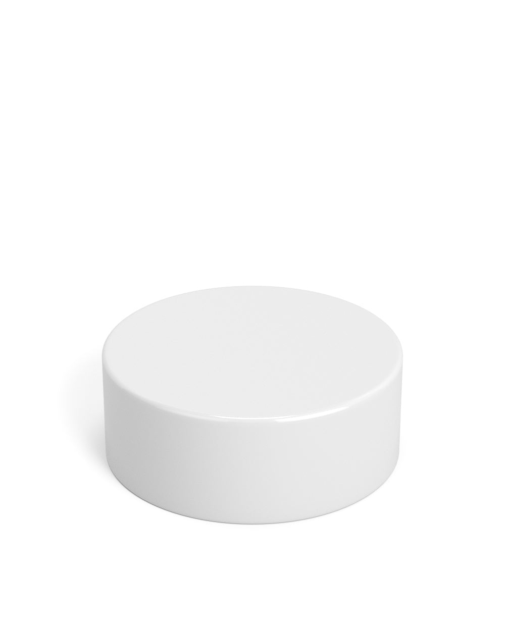 Child Resistant | Smooth Push Down & Turn Plastic PCR Caps w/ Foil Liner | 38mm - Glossy White - 320 Count