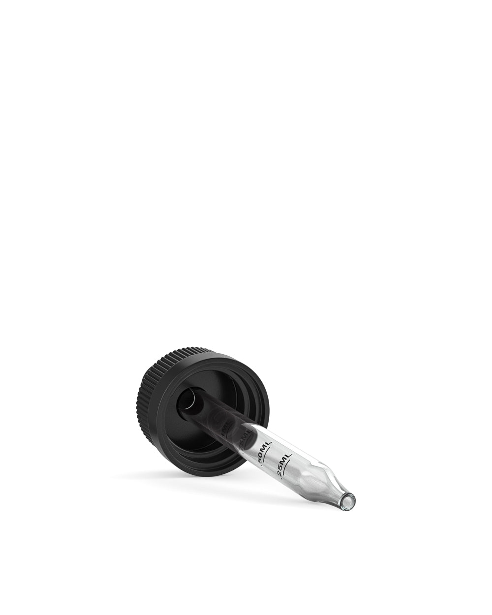 Child Resistant | Black Graduated Ribbed Glass Dropper Cap | 1oz - 1mL - 360 Count