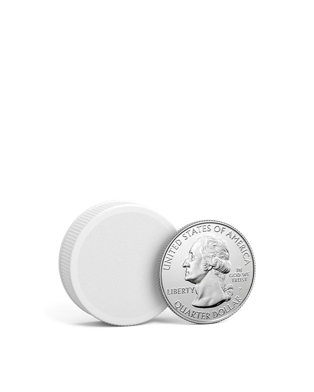 Ribbed Screw Top Plastic Caps w/ Foam Liner | 28mm - Matte White - 250 Count
