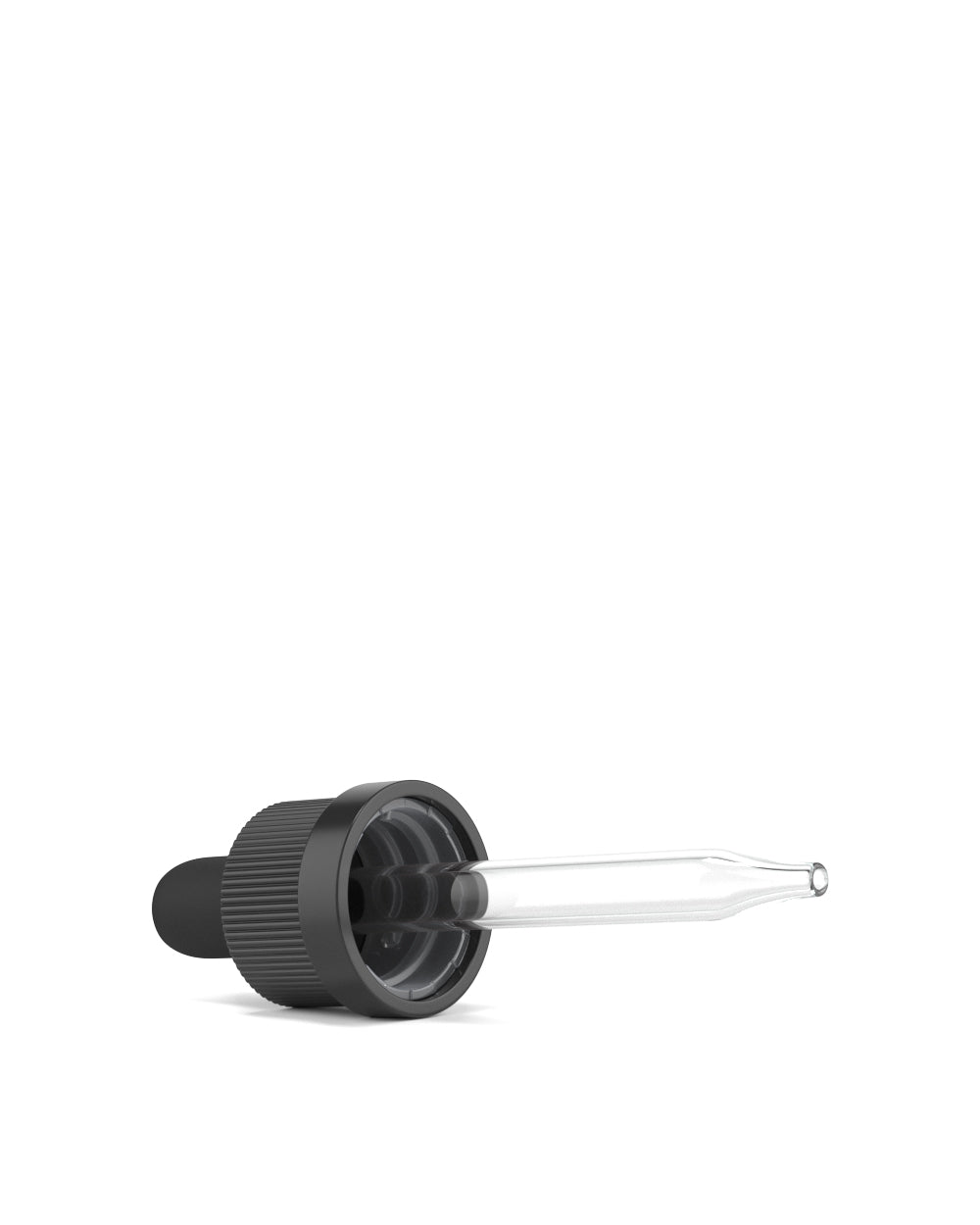 Child Resistant | Rectangular Glass Tincture Bottles w/ Black Ribbed Dropper Cap | 30mL - Matte Black - 120 Count