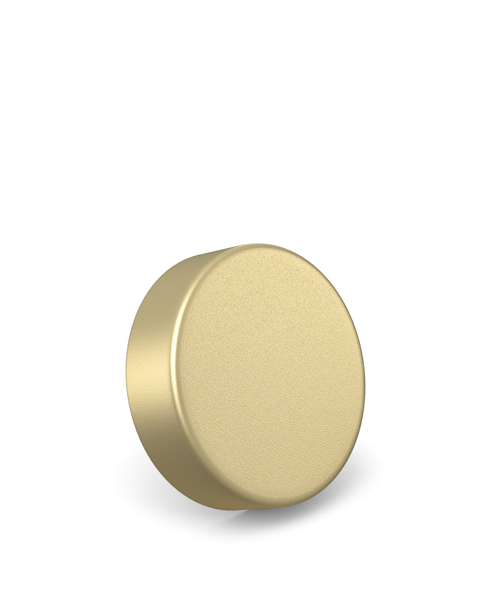 Child Resistant | Smooth Flat Push Down & Turn Plastic PCR Caps w/ Foam Liner | 50mm - Matte Gold - 100 Count