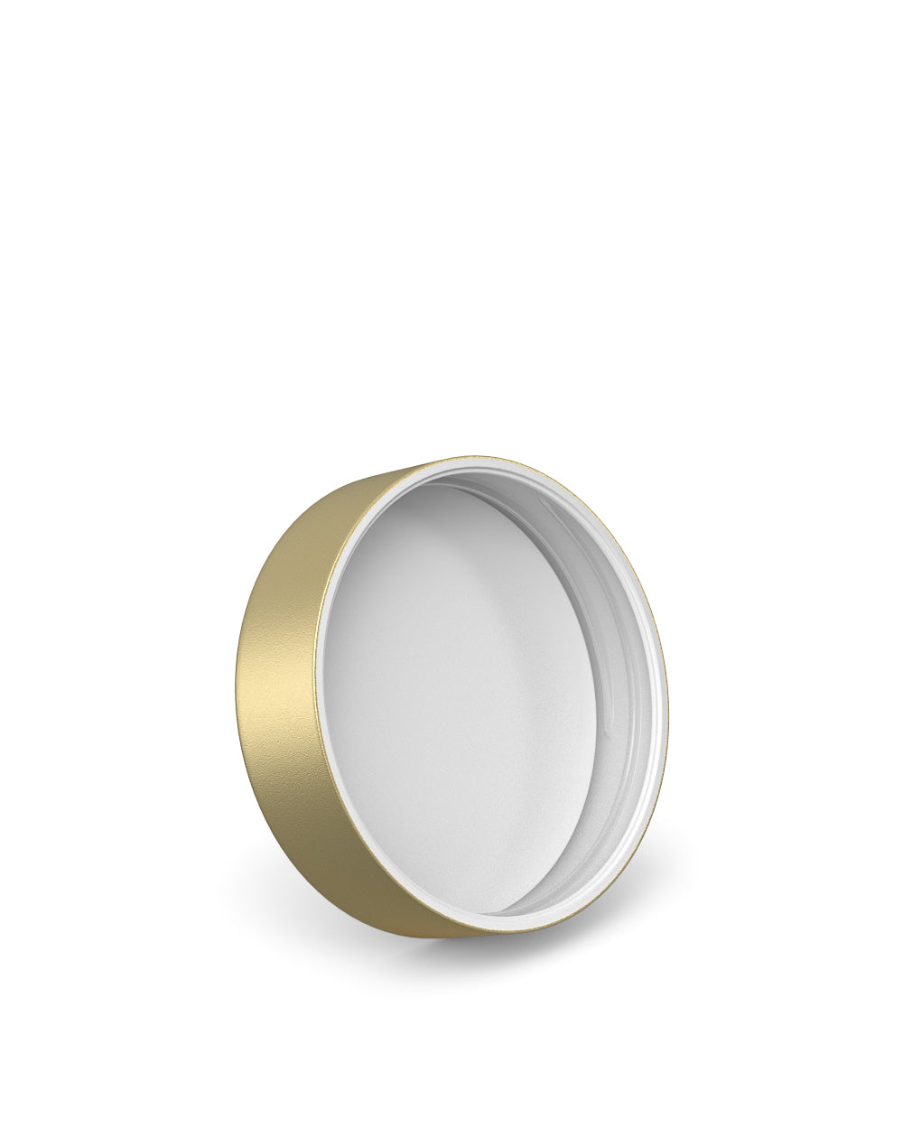 Child Resistant | Smooth Flat Push Down & Turn Plastic PCR Caps w/ Foam Liner | 50mm - Matte Gold - 100 Count