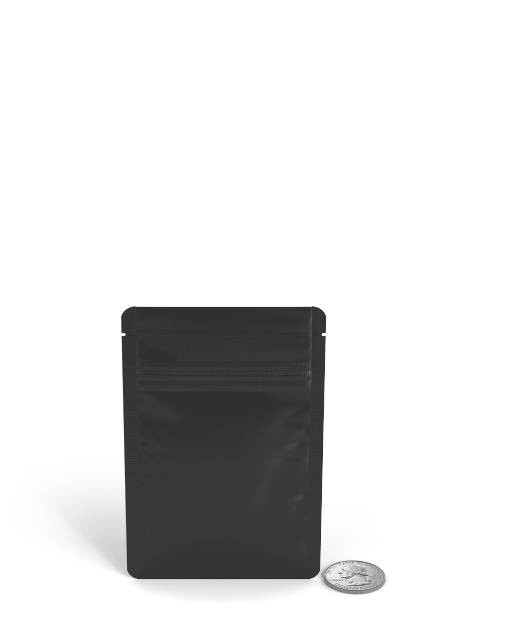 Tamper Evident | Matte Black Vista Mylar Bags | 3in x 4.5in - 1g - 1000 Count