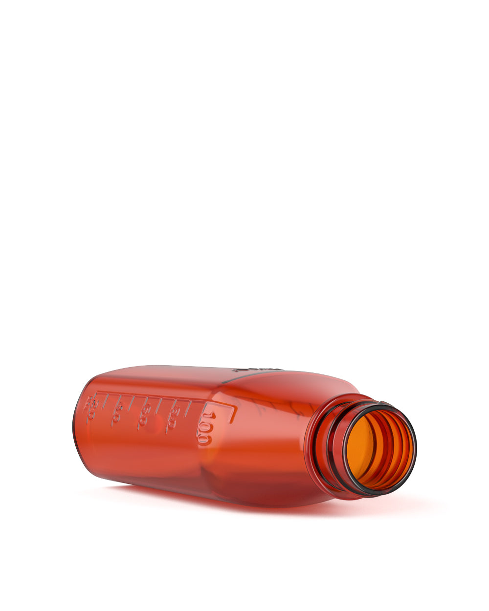 Child Resistant | Push Down & Turn Plastic Syrup Bottles w/ Oral Adapters | 4oz - Amber - 120 Count