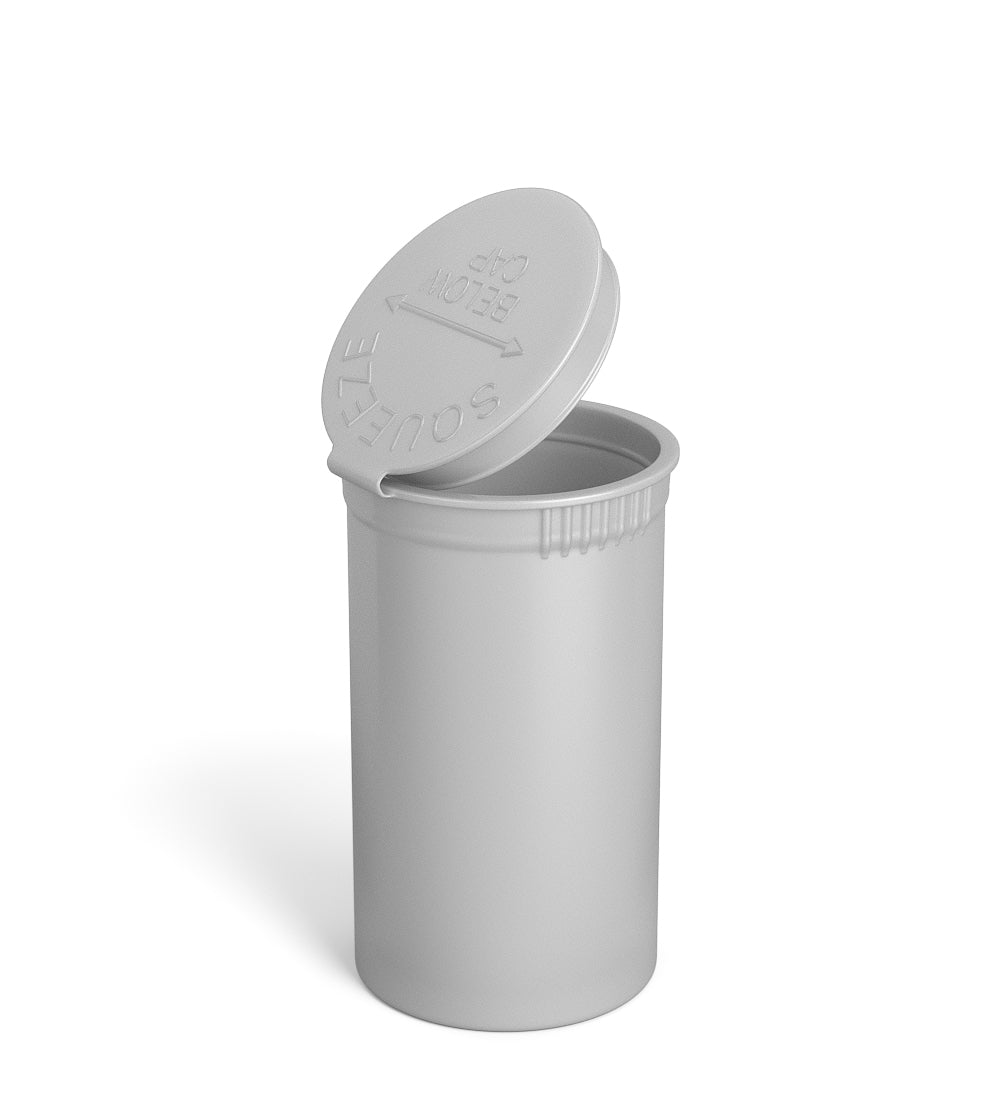 Child Resistant | Opaque Silver Pop Top PCR Bottles | 19dr - 3.5g - 225 Count