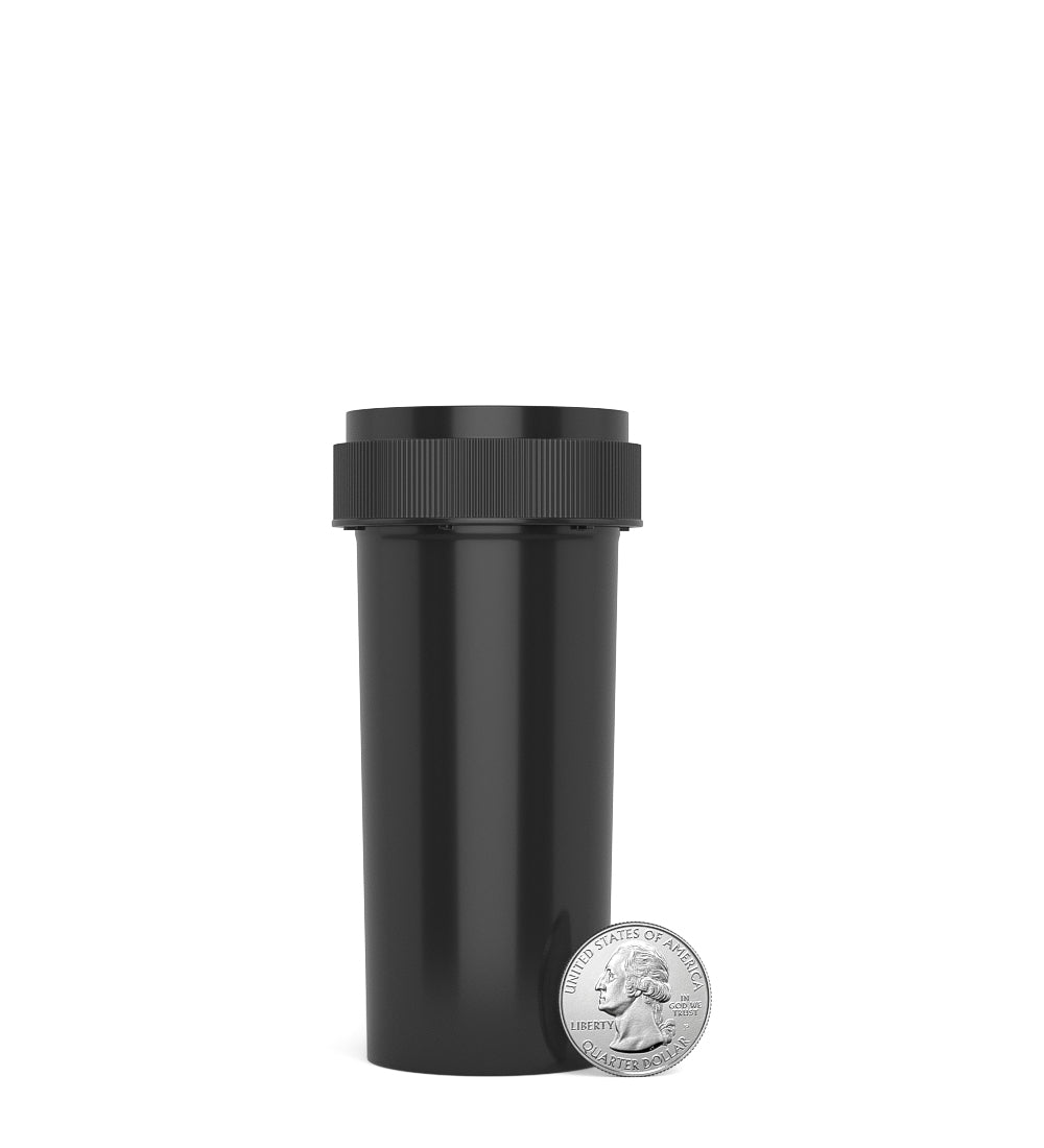 Child Resistant | Opaque Black Reversible Cap Vials | 30dr - 7g - 190 Count