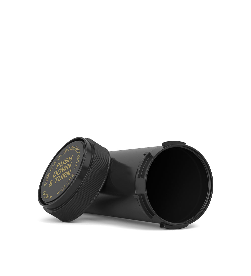 Child Resistant | Black Reversible PCR Cap Vials | 60dr - 14g - 100 Count