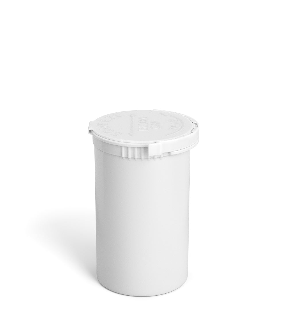 Child Resistant & Tamper Evident | Opaque White Pop Top PCR Bottles | 19dr - 3.5g - 256 Count