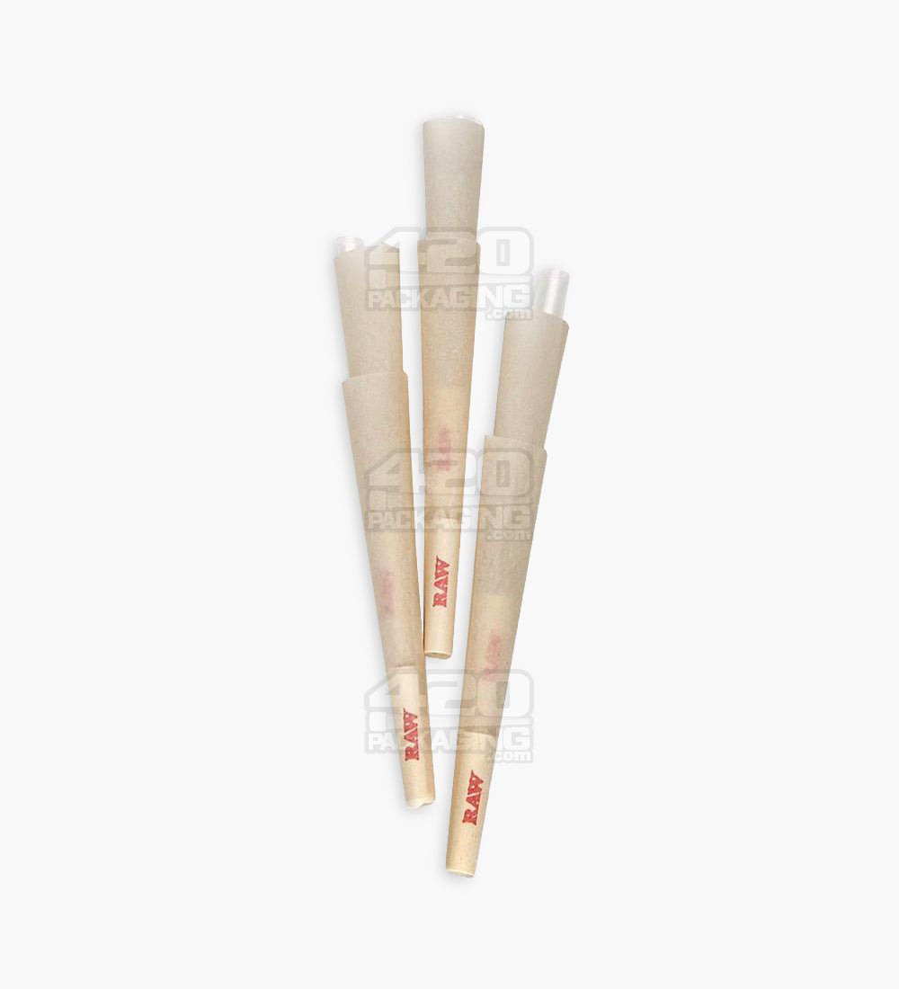 RAW 84mm Organic 1 1/4 Sized Pre Rolled Hemp Paper Cones 192/Box - 4
