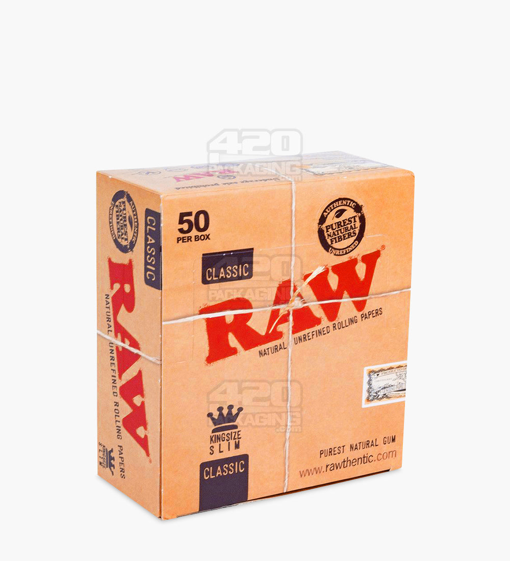 RAW | 'Retail Display' King Size Slim Ultra Thin Rolling Papers | 110mm - Classic - 50 Count