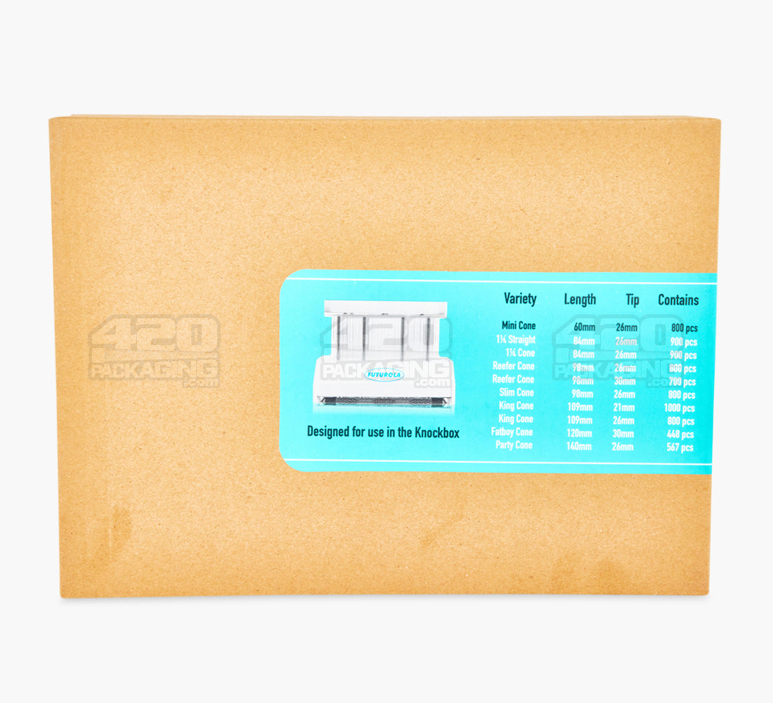 Futurola 60mm Mini Size Classic White Pre Rolled Paper Cones 800/Box - 3