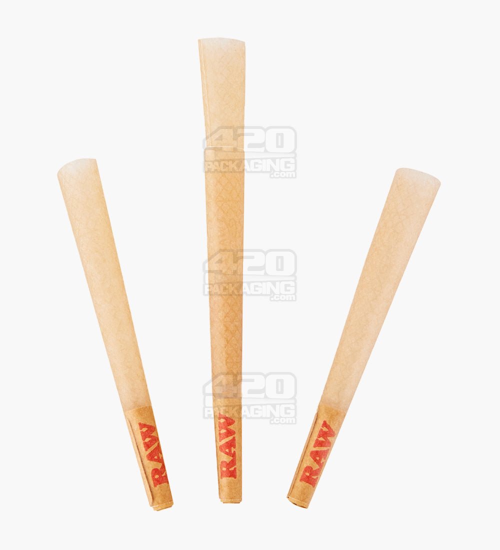 RAW Black Classic 1 1/4 Size 84mm Pre Rolled Unbleached Paper Cones 900/Box - 3