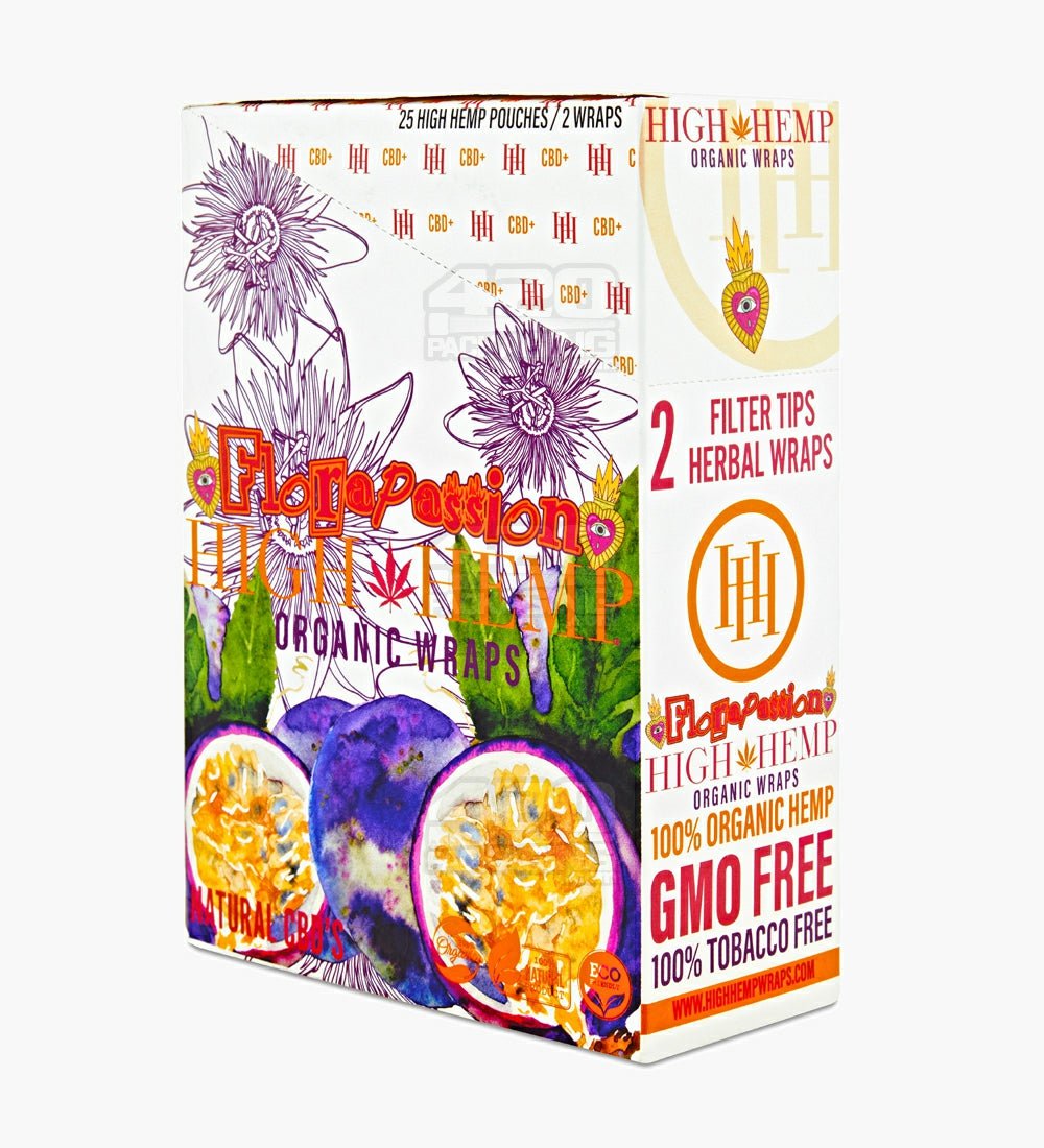 High Hemp Flora Passion Organic Hemp Blunt Wraps 25/Box - 1
