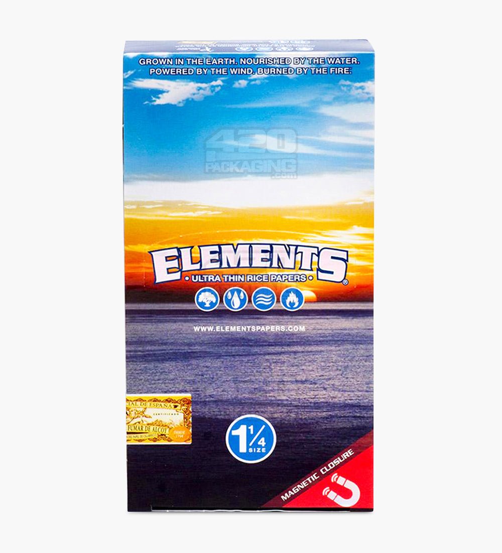 Elements 83mm 1 1/4 Size Ultra Thin Rice Paper Pre Rolled Cones 25/Box - 2