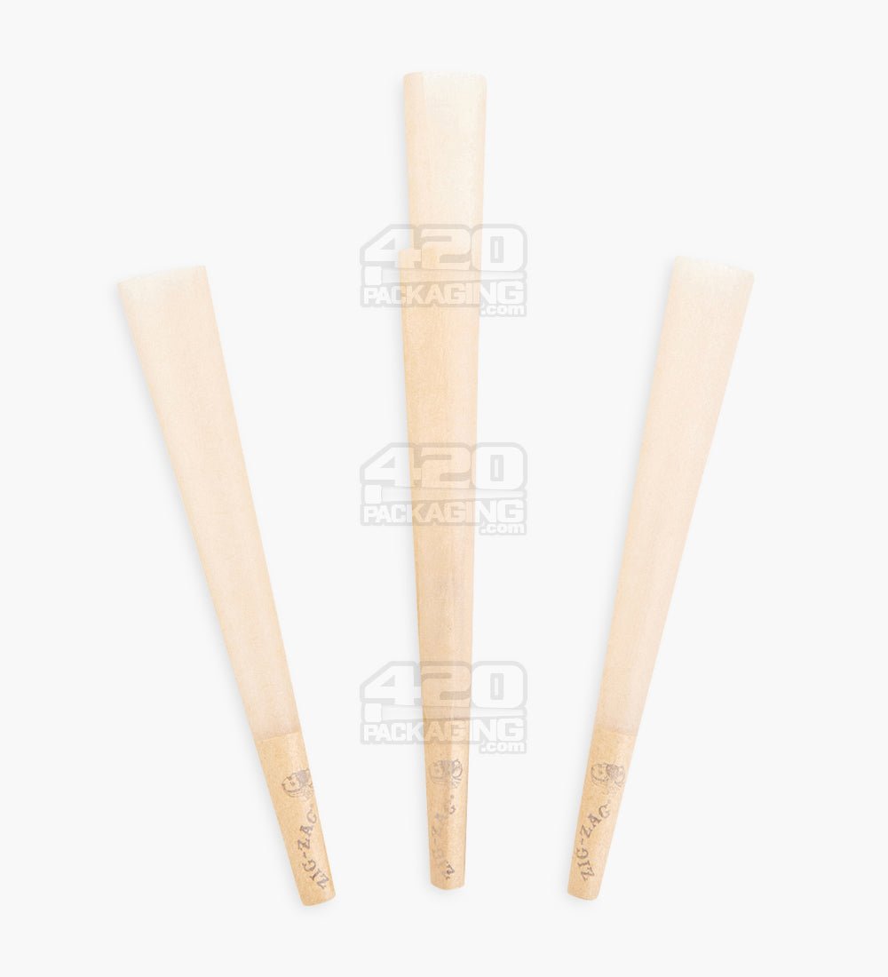 Zig Zag 98mm 98 Special Size Unbleached Paper Pre Rolled Cones w/ Filter Tip 800/Box - 3