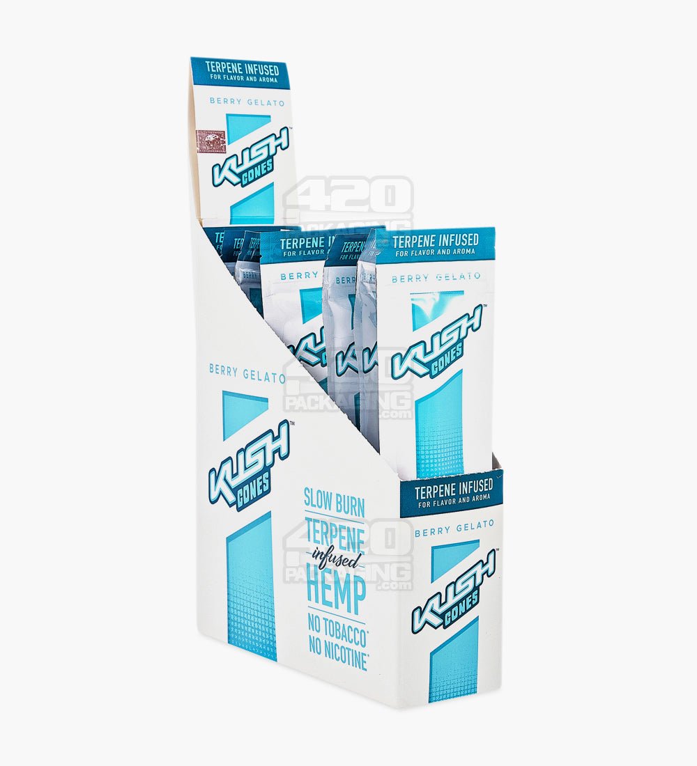 Kush Berry Gelato Terpene Infused Herbal Hemp Conical Wraps 12/Box - 1
