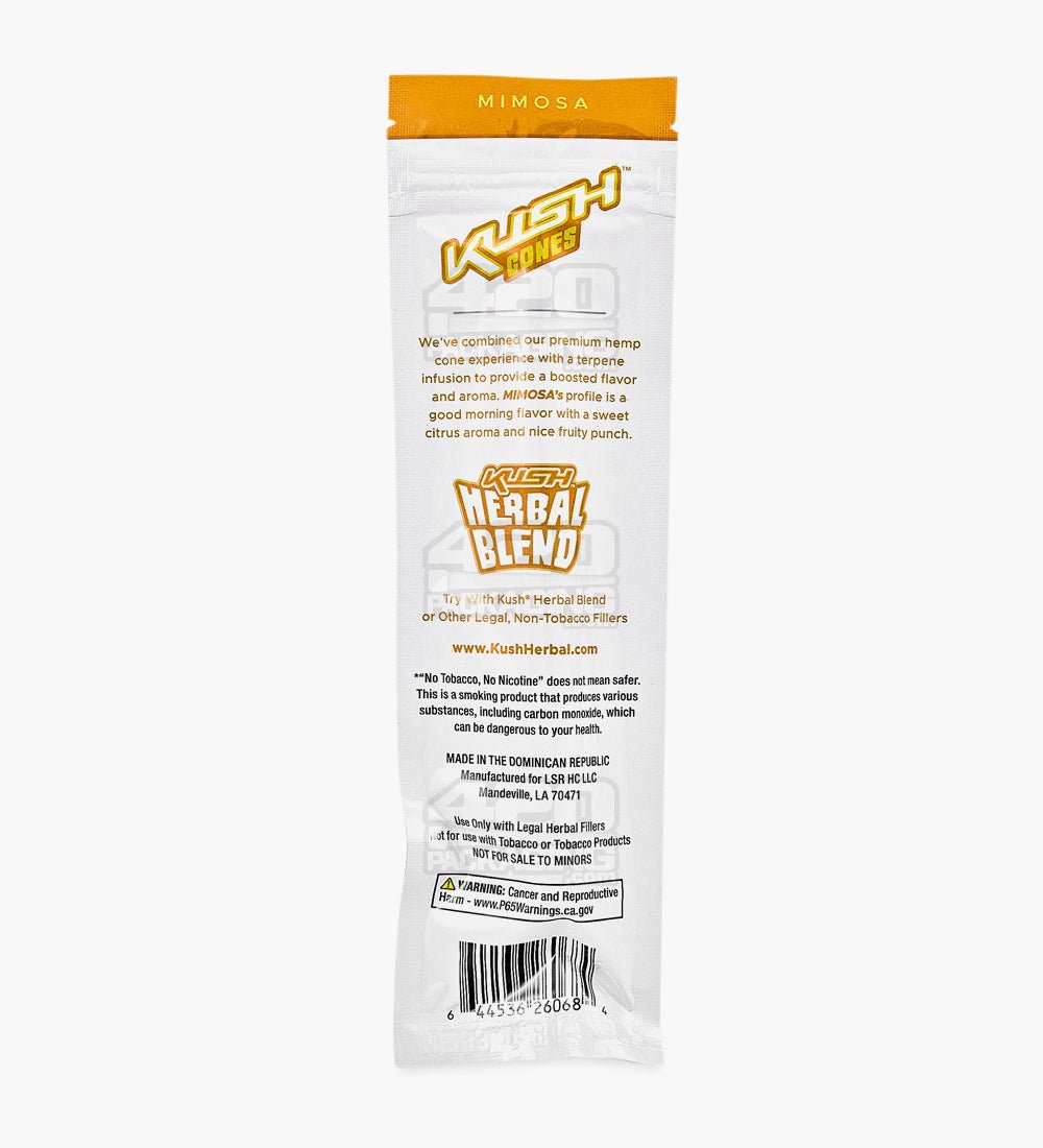 Kush Mimosa Terpene Infused Herbal Hemp Conical Wraps 12/Box - 3
