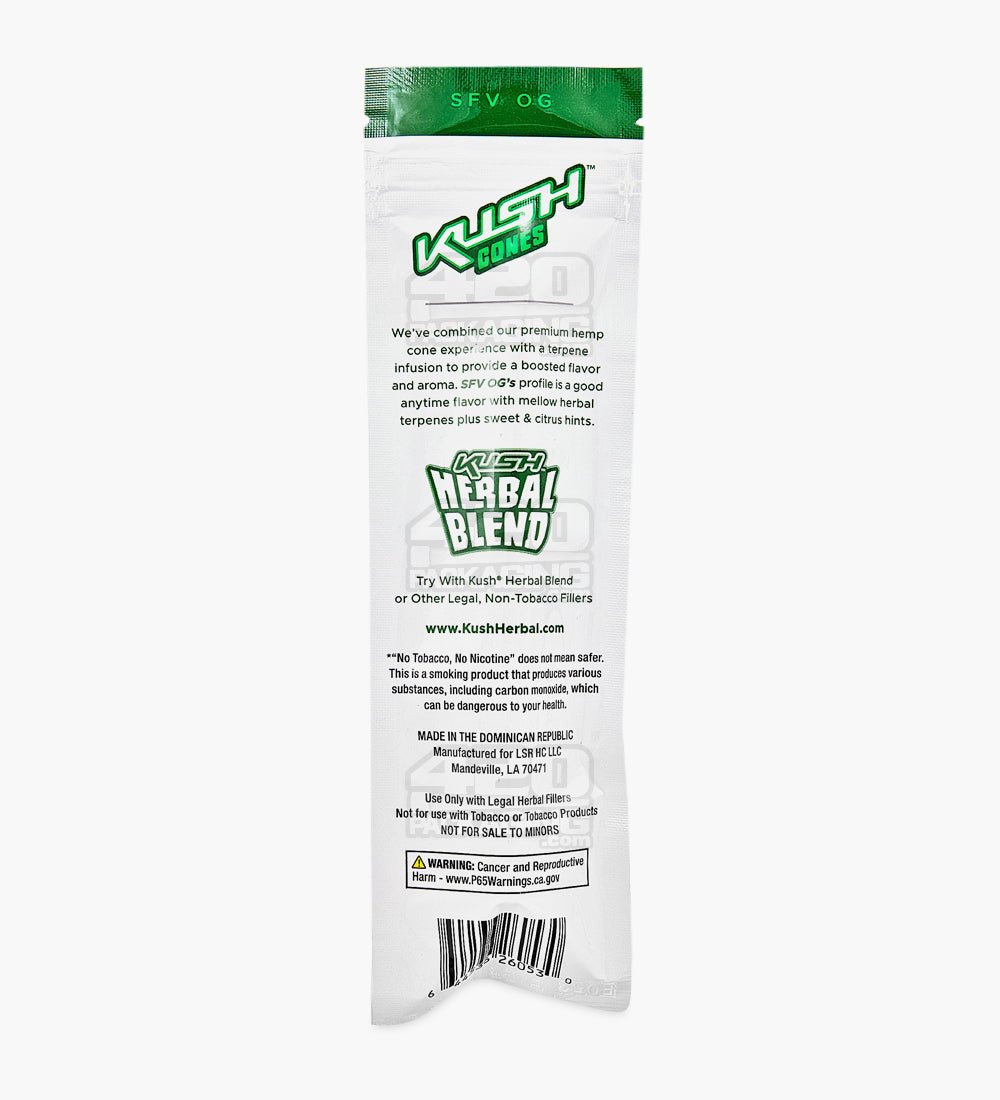 Kush SFV OG Terpene Infused Herbal Hemp Conical Wraps 12/Box - 3